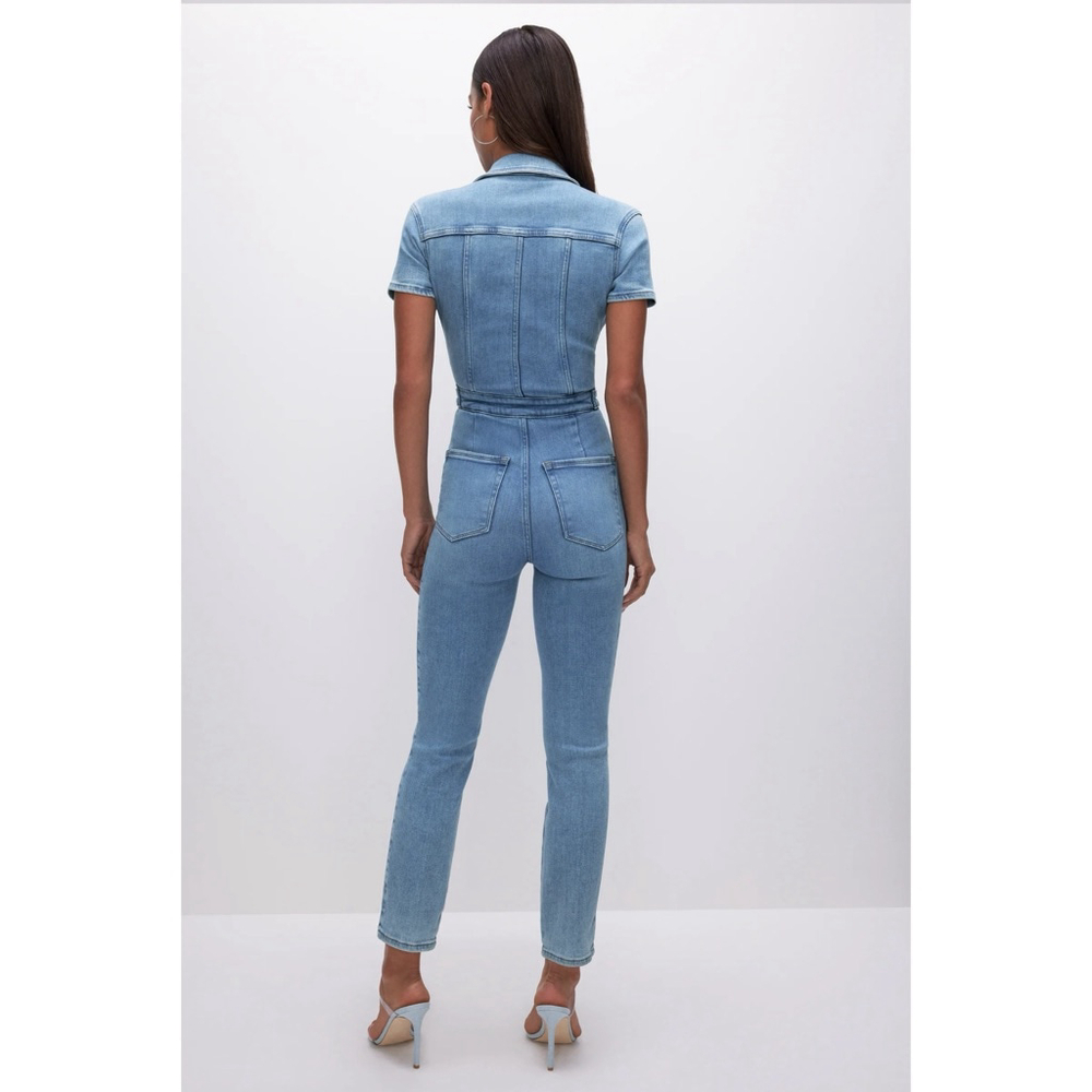 NWT Good American Fit For Success Denim Jumpsuit – Medium Blue Wash, Size Small - Picture 4 of 7